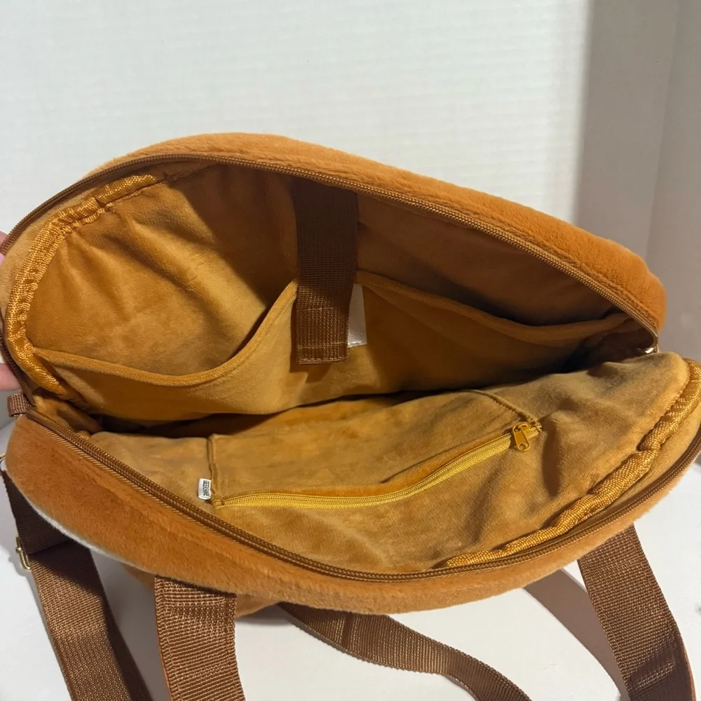 Cute Brown and Cream plush “Toast” Carry Bag